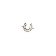 Horseshoe Connector Rhodium-Plated Copper with Cubic Zirconias 8x10mm