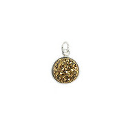 Pendant Druzy Gold Dyed 8mm Round Bezel Sterling Silver - each(56240)