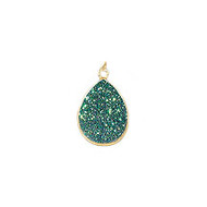 Pendant - Druzy  Bezel Silver Teardrop Vermeil 16x21mm (55028)