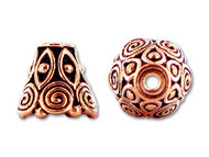 TierraCast Antique Copper Spiral Cone Bead Cap each (58076)
