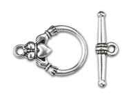 TierraCast Antique Silver Claddagh Toggle Clasp Set each