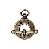 TierraCast Antique Brass Clock and Bar Toggle Clasp Set each(58092)