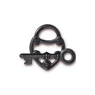 TierraCast Black Lock and Key Toggle Clasp Set each