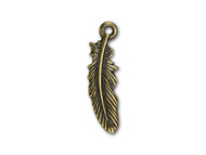 TierraCast Antique Brass Small Feather Charm each(56989)