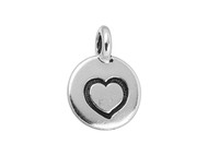 TierraCast Antique Silver Heart Charm - Each(57027)