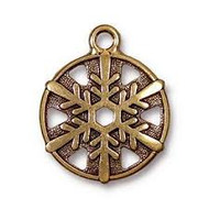 TierraCast 3/4" Antique Gold Snowflake Charm each(57017)