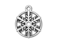 TierraCast 3/4" Antique Silver Snowflake Charm each(57016)