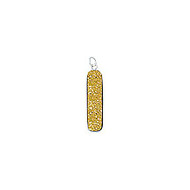 Sterling Bezel Druzy Vertical Pendant Gold Baguette 8.5x30mm(57984)