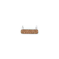 Sterling Bezel Druzy Pendant Copper Baguette 30x8.5mm(57967)