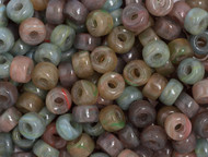 Crow Bead -  Glass Pressed Minicrow Beads Earth Mix 6mm(59163)