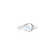 Connector Mother Of Pearl 10x7mm Pear Bezel Sterling Silver - each(56259)