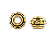 TierraCast Antique Gold Beaded Spacer 7mm Bead each(20324)