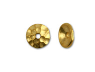 TierraCast Bright Gold 6mm Hammered Bead Cap each