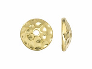 TierraCast Bright Gold 8mm Hammered Bead Cap each