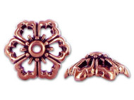 TierraCast 12mm Antique Copper Open Poppy Bead Cap each(55421)
