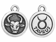 TierraCast Antique Silver Taurus Charm each