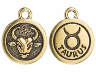 TierraCast Antique Gold Taurus Charm each(60232)