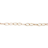 Rose Gold Vermeil Chain Diamond Cut Oval Cable 4.7mmx7mm  - per foot(51656)