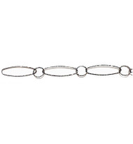 Sterling Silver Oxidized Chain  Diamond Cut Oval w/ Round Link 6.75x23.5mm - per foot(48791)