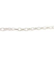 Sterling Silver  Chain Twisted Round Link 5.3x4mm - per foot(24029)