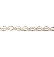 Sterling Silver Chain Oval Long and Short 7.5x5mm - per foot(48813)