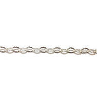 Sterling Silver Chain Oval Cable Hammered 7.5x10.5mm - per foot(23884)
