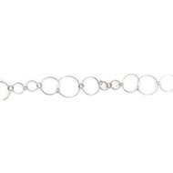 Sterling Silver Chain Round Link 24mm, 20mm, 12mm - per foot(58435)