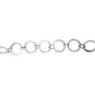 Sterling Silver Textured Circular Chain - per foot