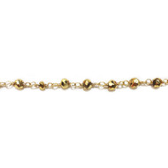 Vermeil Beaded Chain with Gold-Plated Pyrite 3-4mm - per foot