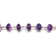 Vermeil Chain with Amethyst 8mm - per foot(43207)
