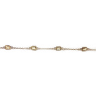 Sterling Silver Chain with Pentagon-Shaped Facetted Citrine - per foot