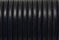 European Black Round Leather Cord 5mm -  per inch(60904)