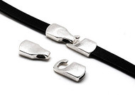 Silver Colour Flat Hook Clasp 10x2.5mm - Each (61018)