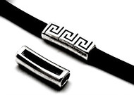 Silver Colour Greek Key Slider 41x14mm (10x7mm for licorice leather)  - each(51267)