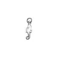 Charm Open Seahorse 19mm with Jump Ring Sterling Silver(61405)
