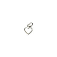 Charm Heart 10x13mm Open Sterling Silver(61407)
