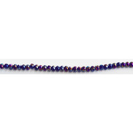 Chinese Crystal 4x3mm Rondelle Bead Dark Blue AB - by the strand(61501)