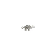 Charm or Connector  Elephant 16mm Up Trunk 3D Sterling Silver - each(61787)