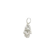 Charm Hamsa 16mm with Flower Sterling Silver - each(61788)