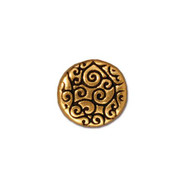TierraCast  Antique Gold Round Scroll Bead each(20470)