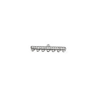 Bar Connector Seven Strands 27mm x 6mm CZ Silver Plated Copper - each(63291)
