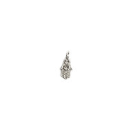 Hamsa Charm with Ring 17.5mm x 8mm CZ Silver Plated Copper - each(63260)