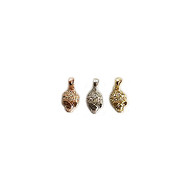 Skull Pendant Tiny with Bail 16mm x 7.5mm CZ Gold Plated Copper - each(63271)
