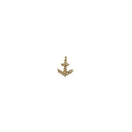 Anchor Charm 10.5mm x 7.5mm CZ  Gold Plated Copper - each(63235)