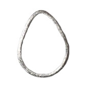 Sterling Silver Pear 25mm Brushed Closed - each(65532)