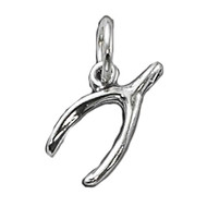 Charm Wishbone 9x16mm with Jump Ring Sterling Silver - each (59630)