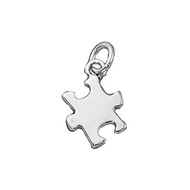 Charm Puzzle Piece 14mm Sterling Silver - each(62296)
