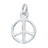 Charm Peace Sign 11x14mm Sterling Silver - each (56719)
