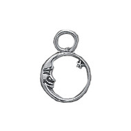 Charm Moon with Star 14X16mm Sterling Silver - each (56705)