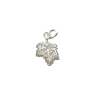 Charm Maple Leaf 15.5x10.5mm with Jump Ring Sterling Silver - each(65586)